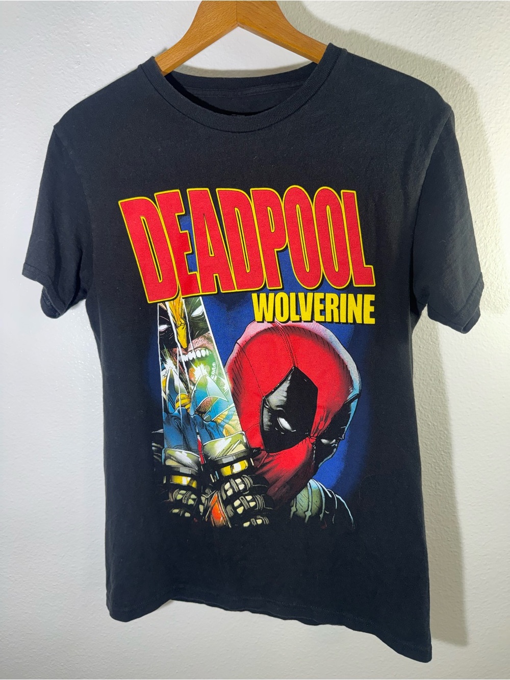 Deadpool Wolverine Graphic Mens T-Shirt - Black
